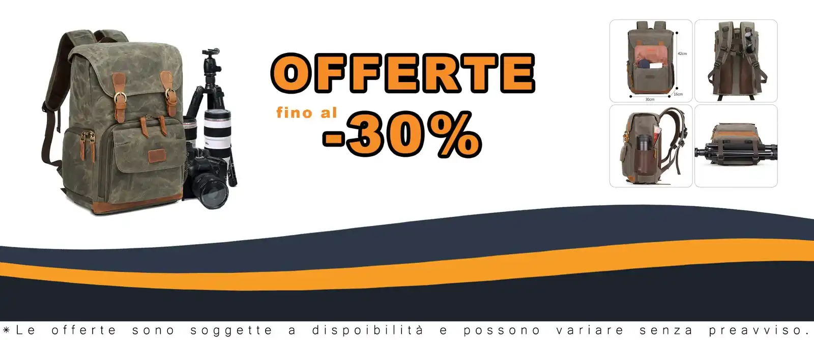Borsa fotografica waterproof per apparecchiature e laptop